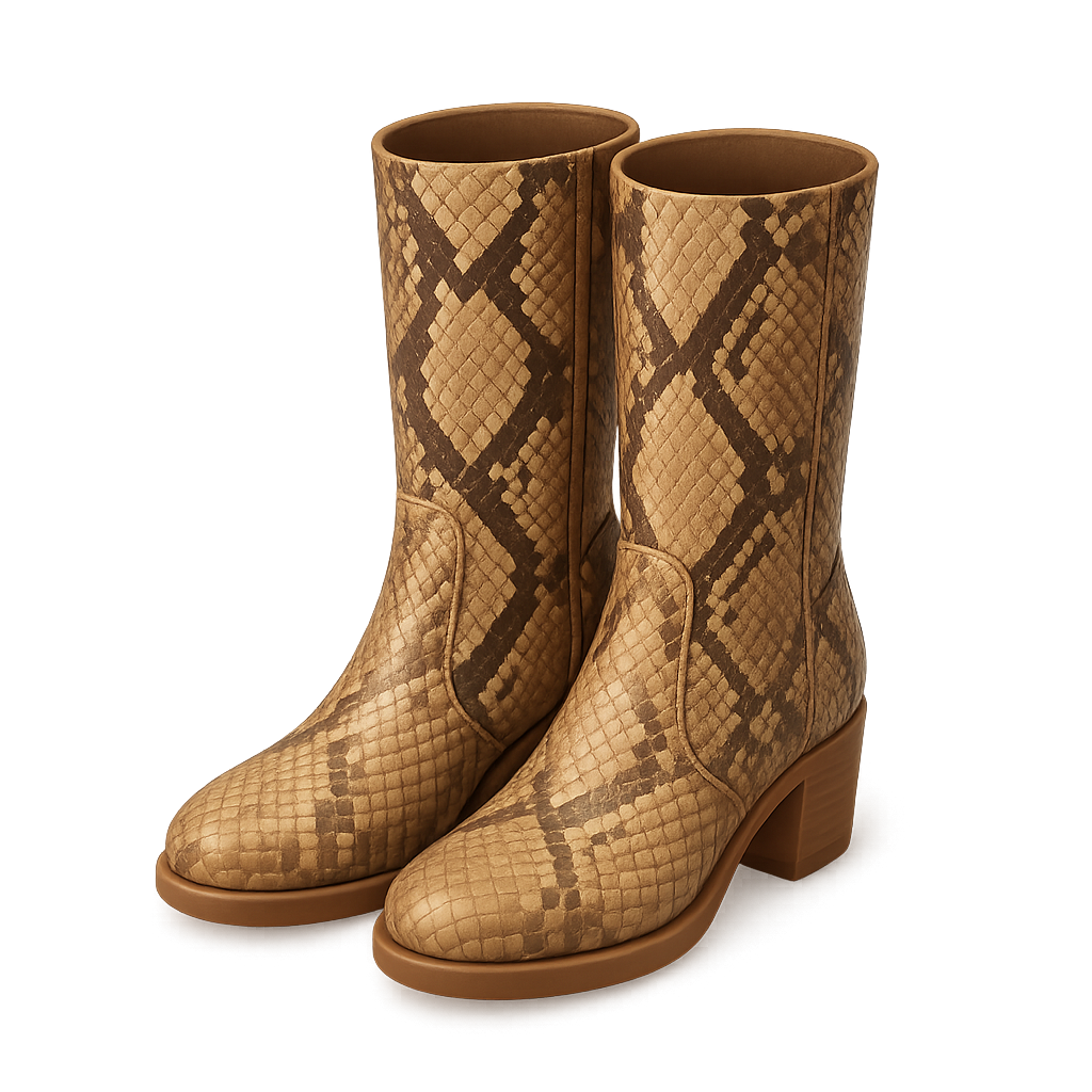 Faux Snake Boots