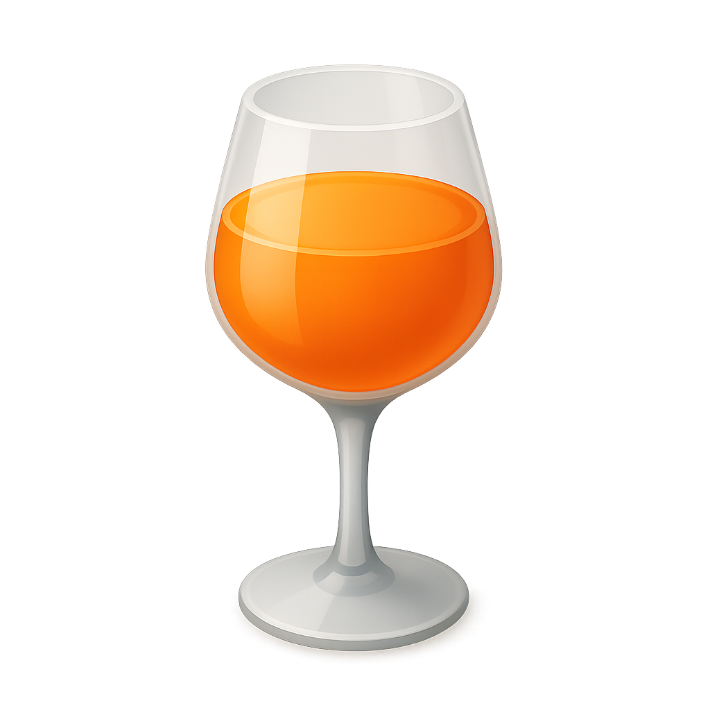 Orange wine glass