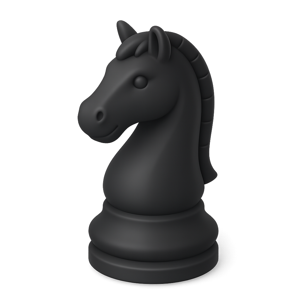 Knight (Chess Piece) in Black
