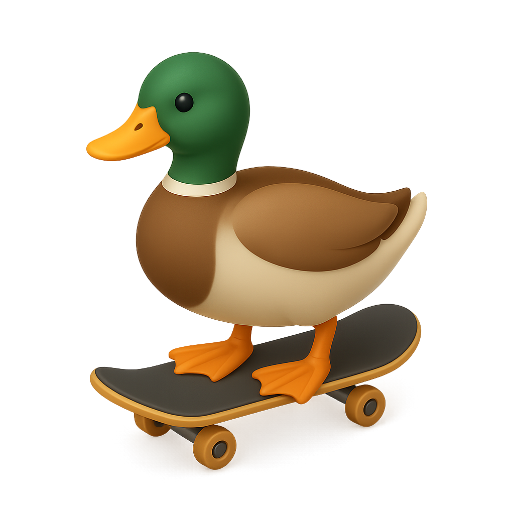 Duck Riding a Skateboard