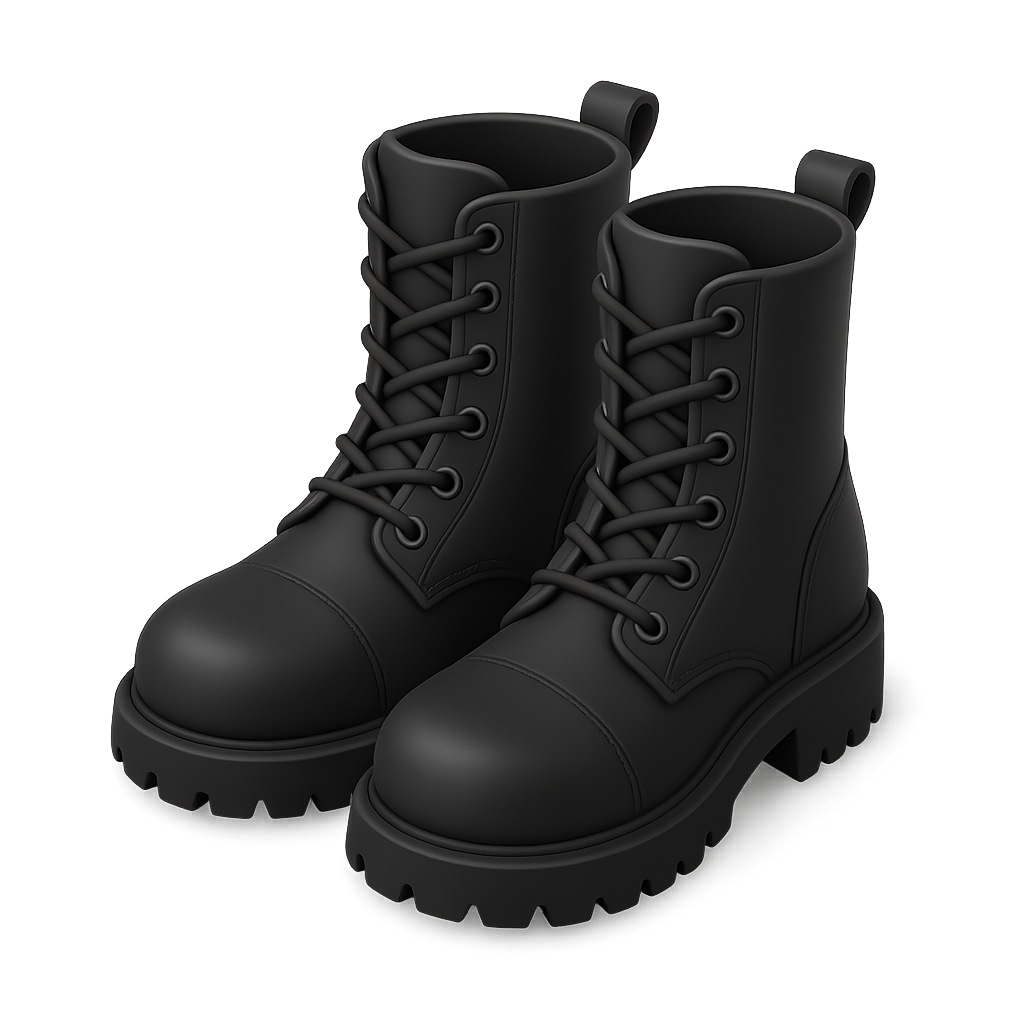 Combat Boots in Black