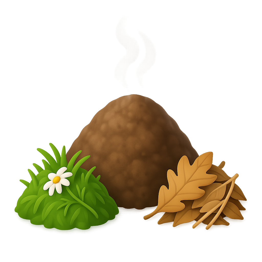 Compost Pile with Greens and Browns