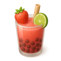Strawberry Lime Boba Tea