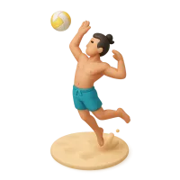 Man Doing Smash with Beach Volleyball