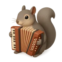 Squirrel Playing an Accordion
