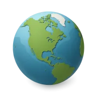 Globe (Earth) Centered on North America