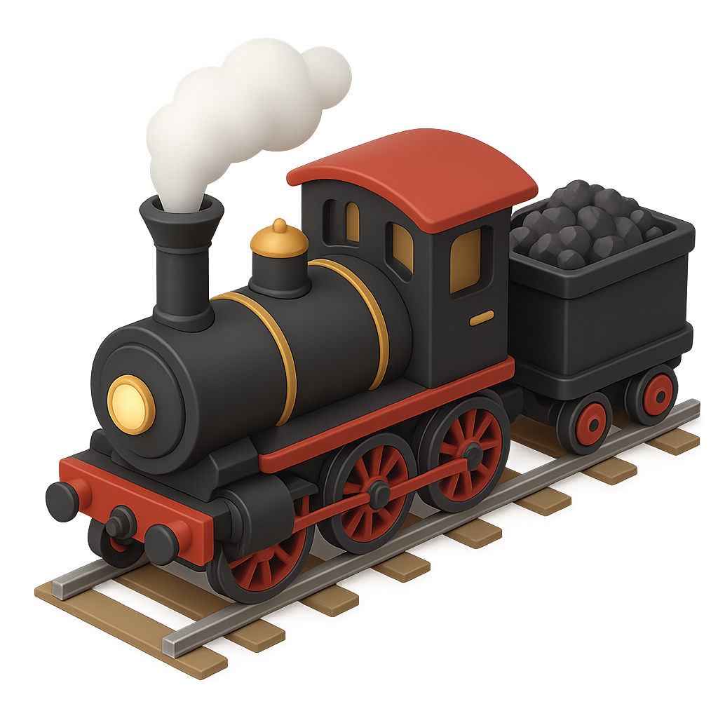 Steam Engine Train with Coal Car